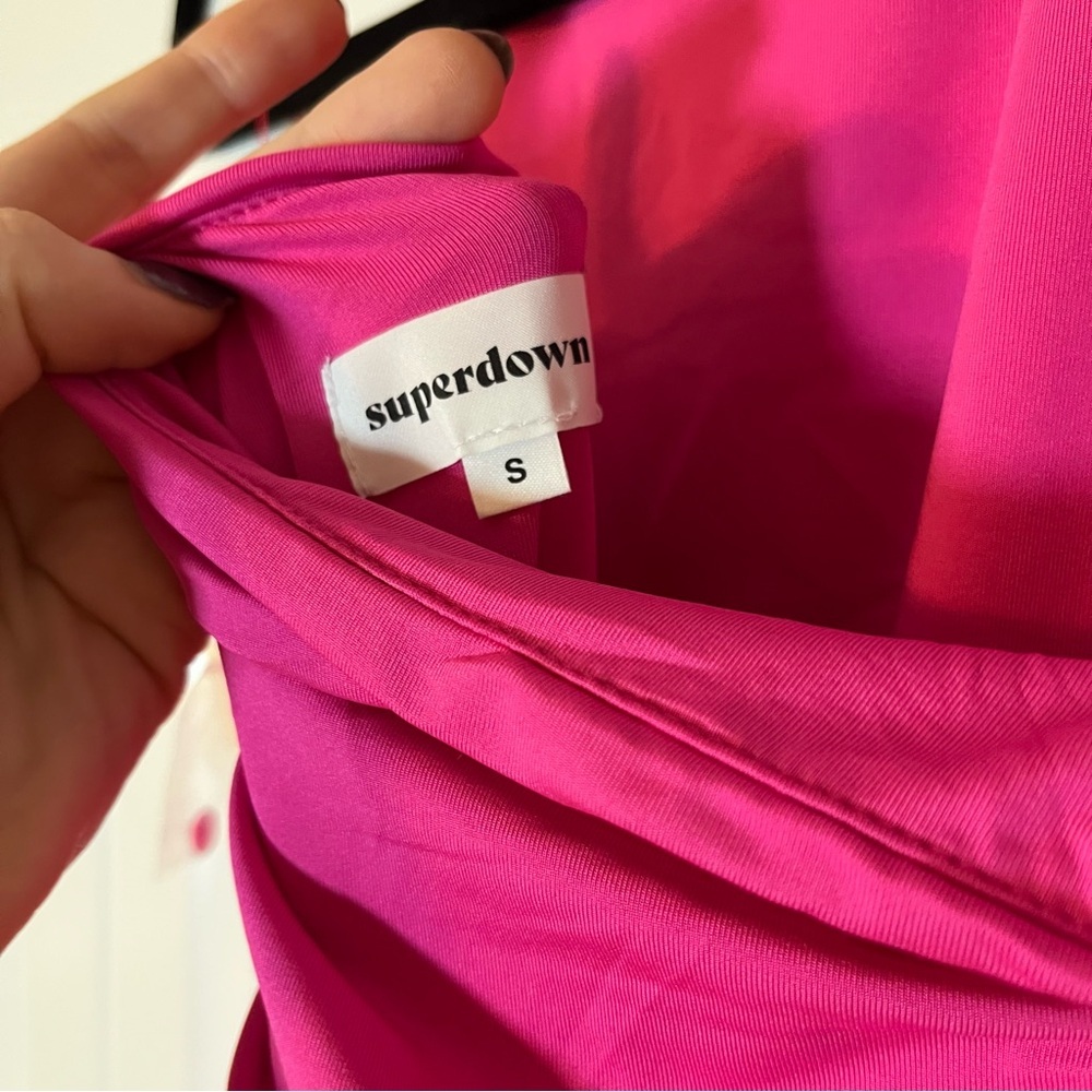 Revolve superdown Mallory High Neck Dress Hot Pink Size Small Party Club NYE NWT - Picture 12 of 13